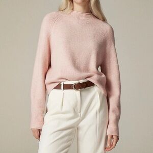 J.Crew Size S Rollneck Sweater in Supersoft Yarn heather Pale Powder Pink NWT